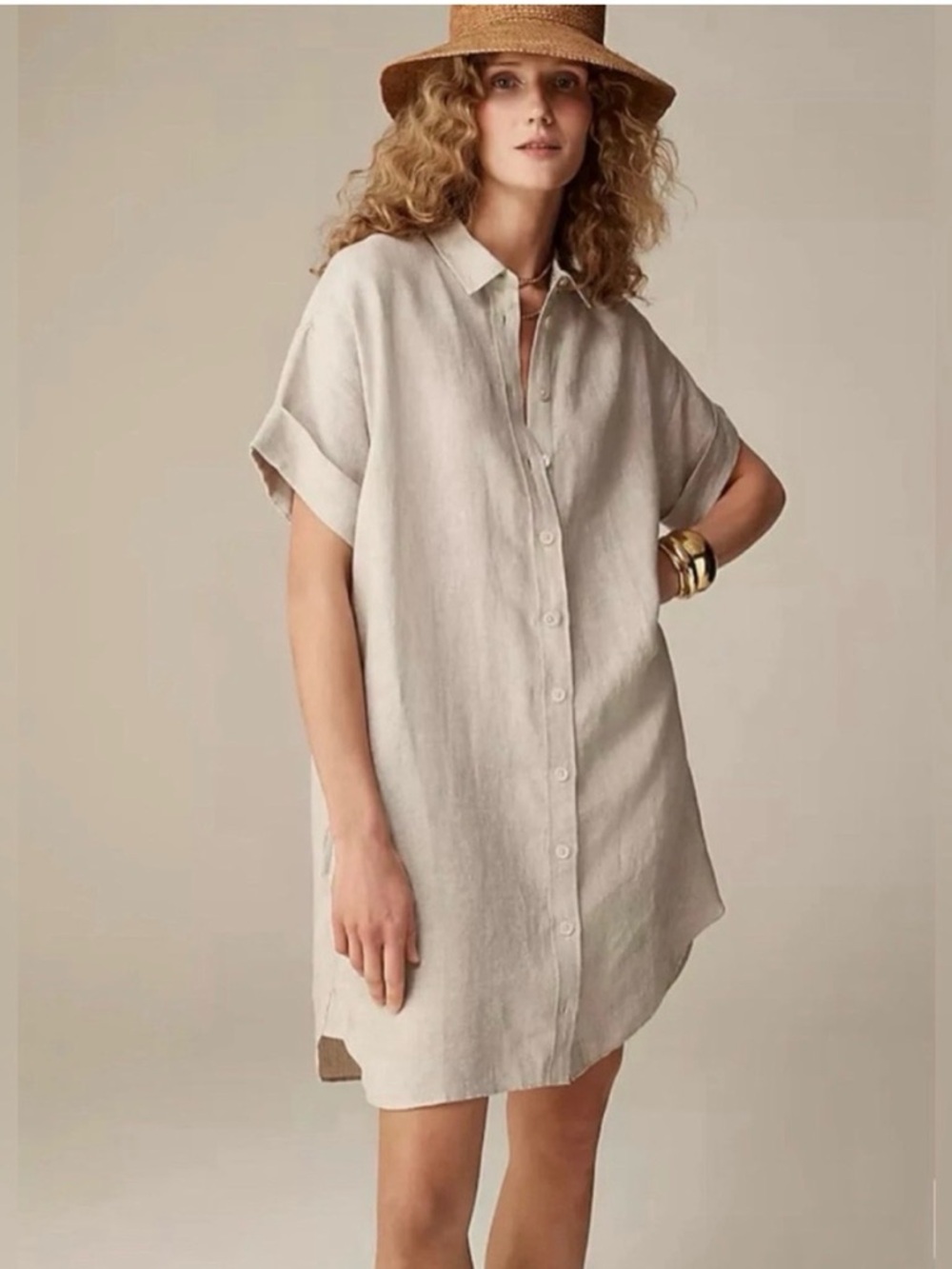 J. Crew Capitaine Shirt Dress in 100% Linen Flax Women’s large